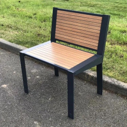 Chaise urbaine en compact stratifié Teck + acier - Léognan