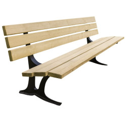 Banc en bois assise et dossier 6 lames - Le Verdon