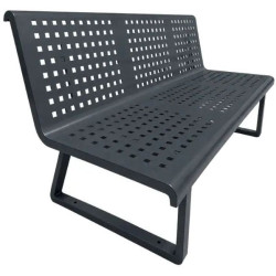 Banc en tôle d'acier perforé carré - Moulis