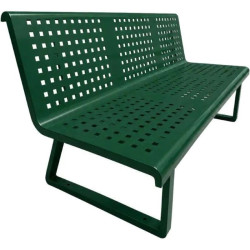 Banc public métallique en tôle d'acier perforé carré - Moulis