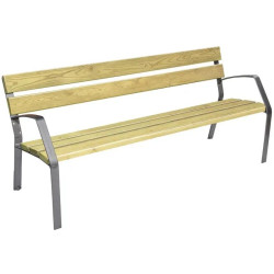 Banc Fabregas Modo 08 6 lames L.180 cm - Pin traité et pieds en fonte