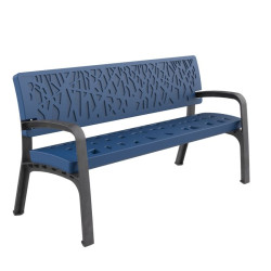 Banc public Maverick Fabregas en polyéthylène recyclé et recyclable