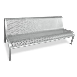 Banc Benito Vallès en tôle d'acier perforé gris argent - Livré monté