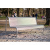Banc Benito Vallès en tôle d'acier perforé gris argent - Livré monté