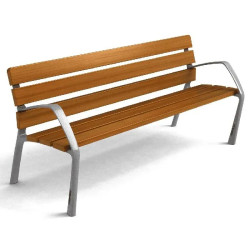 Banc NeoBarcino - Pieds en fonte et lattes en bois tropical
