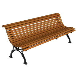 Banc Barcino Benito UM3031 en métal et lattes en bois exotique