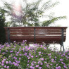 Banc Barcino Benito UM3031 en métal et lattes en bois exotique