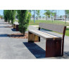 Banc Benito Gavarres UM311R en Corten et bois