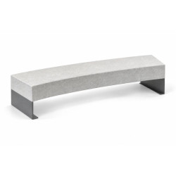 Banquette courbée en béton et acier - Bloop