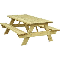 Table pique nique en Pin épaisseur 45 mm - Maubuisson