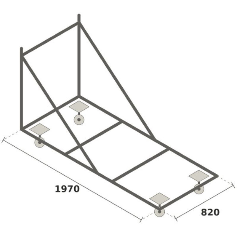 Chariot de transport pour table 183 cm en PEHD Canéjan et Féria
