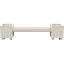 Banc béton avec jardinières - Acajou