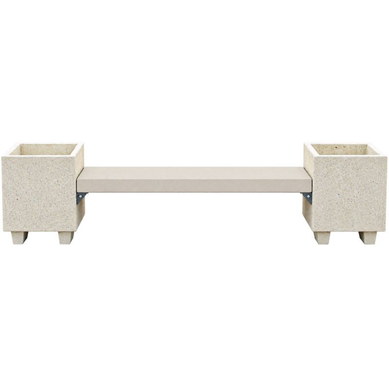 Banc béton avec jardinières - Acajou