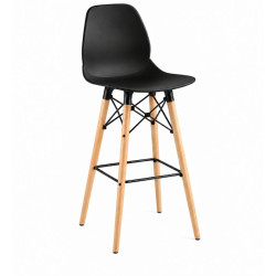Chaise haute visiteur en polypropylène et pieds effet bois EIFFI