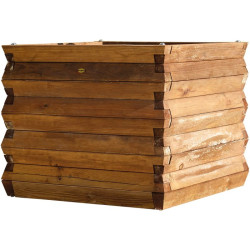 Jardinière carré BELLA en bois de pin - L.98 x l.98 x H.82.5 cm