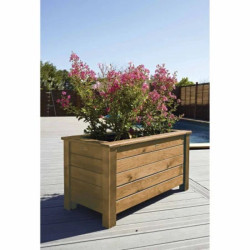 Jardinière rectangulaire en bois de pin - DUNE