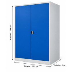 Armoire haute d'atelier avec portes battantes
