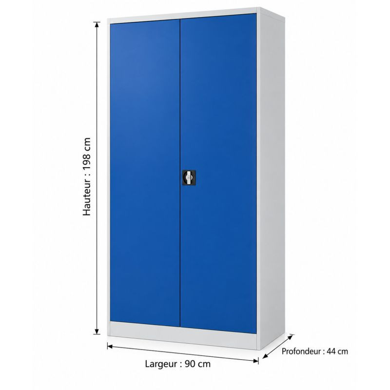 Armoire haute d'atelier avec portes battantes