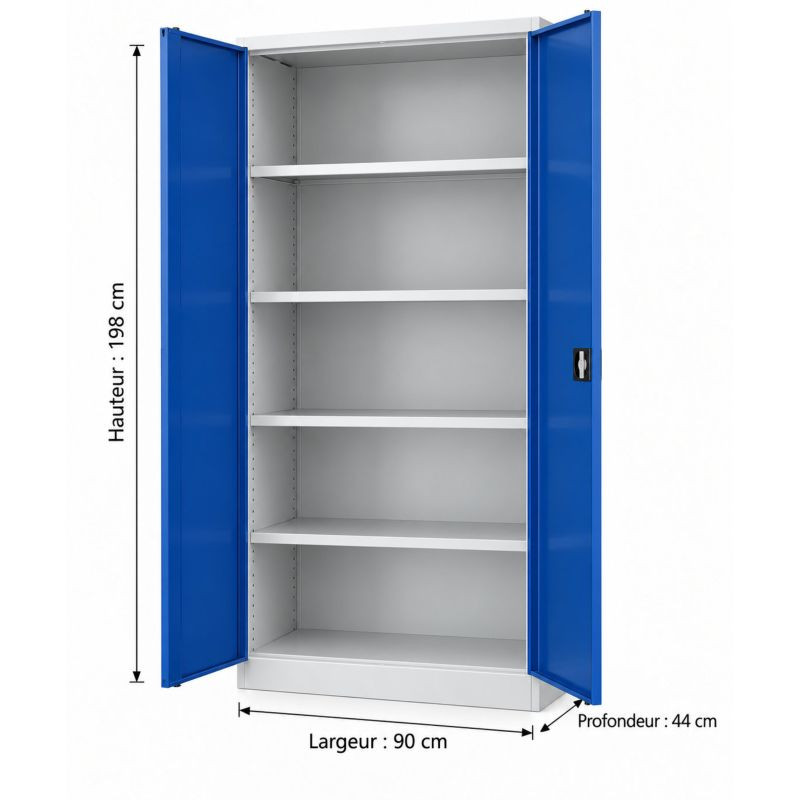 Armoire haute d'atelier avec portes battantes