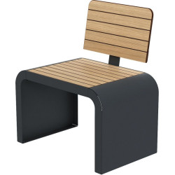 Assise avec pied en acier roulé
