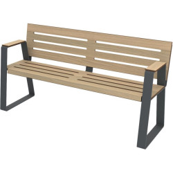 Banc en compact Havane pour Ehpad