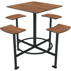 Table haute en compact avec repose pieds Moka