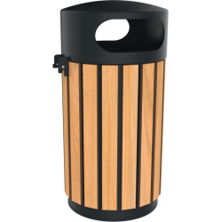 Corbeille en compact effet lattes Zeline