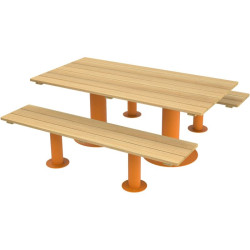 Table extérieur en bois et pieds métal Tinou