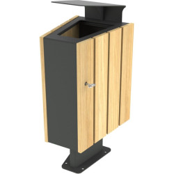 Bac à déchets en bois et métal Viléo