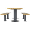 Table pique nique Buton Moka en bois et métal