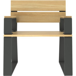 Banc Havane en bois et métal -Buton