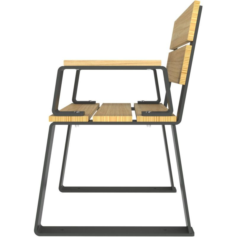 Banc Havane en bois et métal -Buton