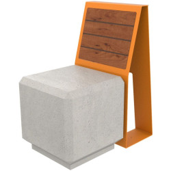 Banc Roura en béton avec dossier en compact HPL