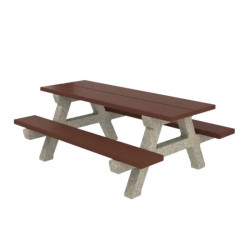 Table de pique nique en béton pied en "A" Rubus