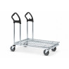 Chariot libre-service avec plateau en bois ou grillagé - Wanzl