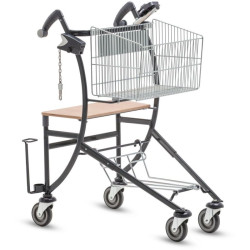 Chariot libre-service senior 40 L avec siège intégré