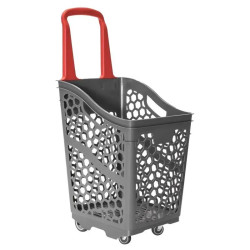 Panier magasin sur roulettes 65 L - Lot de 5