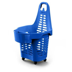 Panier libre service 55 L avec zone produits sensibles et roulettes