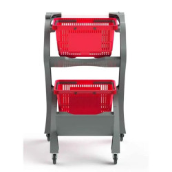 Chariot d'achat pour 2 paniers de courses 22L et 28 L