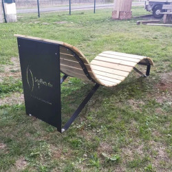 Transat en métal et bois avec logo personnalisable