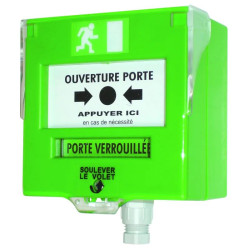 Déclencheur manuel vert ouverture de porte