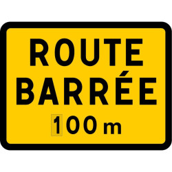 Panneau route barrée KC1 21P temporaire