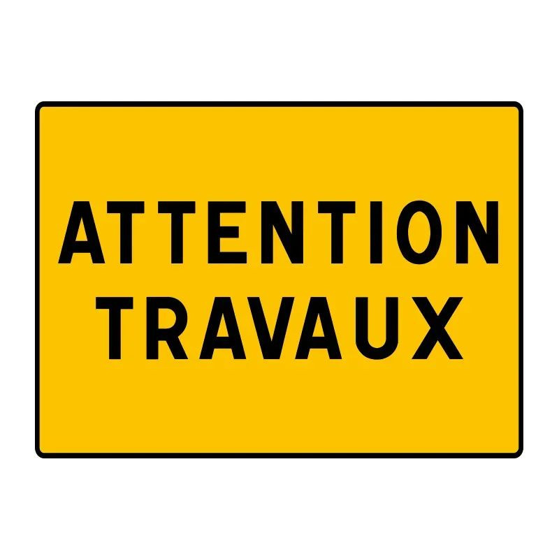 Panneau attention travaux KC122P temporaire