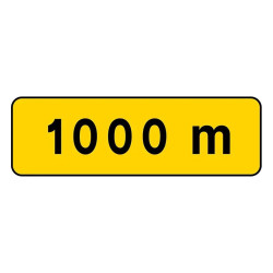Panonceau indication de distance à personnaliser KM1 temporaire