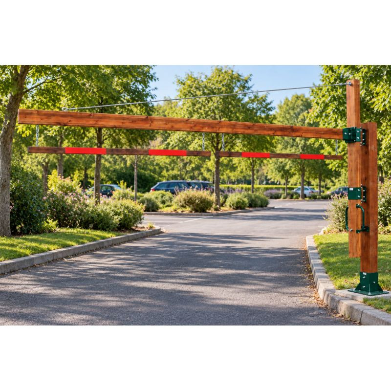 Portique d'accès parking Hossegor en bois et renfort acier