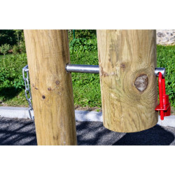 Portique tournant parking bois avec poteau de maintien Souston