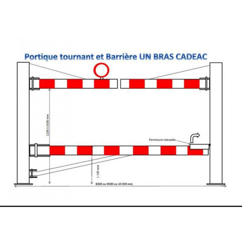 Portique d'accès parking Cadéac avec barrière pivotante un bras