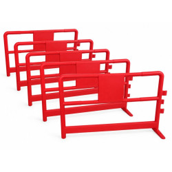 Barrière de chantier en polyéthylène clipsable - Lot de 5