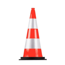 Cône d'autoroute K5A 4.2 kg hauteur 75 cm - Embase PVC recyclé