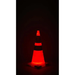 Cône de signalisation rétractable lumineux